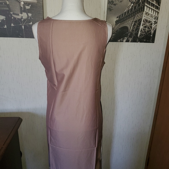 Black and Mocha Colorblock Tank Maxi Dress - Picture 6 of 7